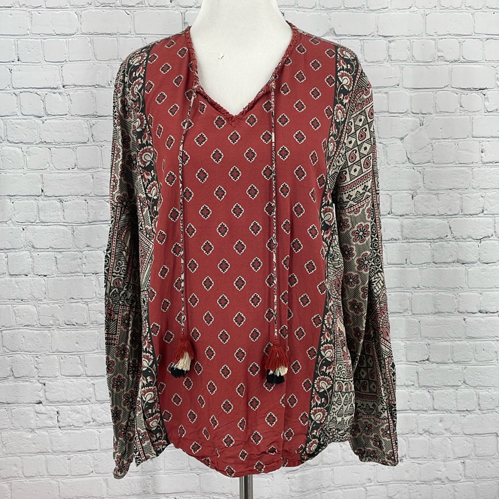 Boho Eclectic Patterned Floral Tolani Collection Anthropologie Small Top